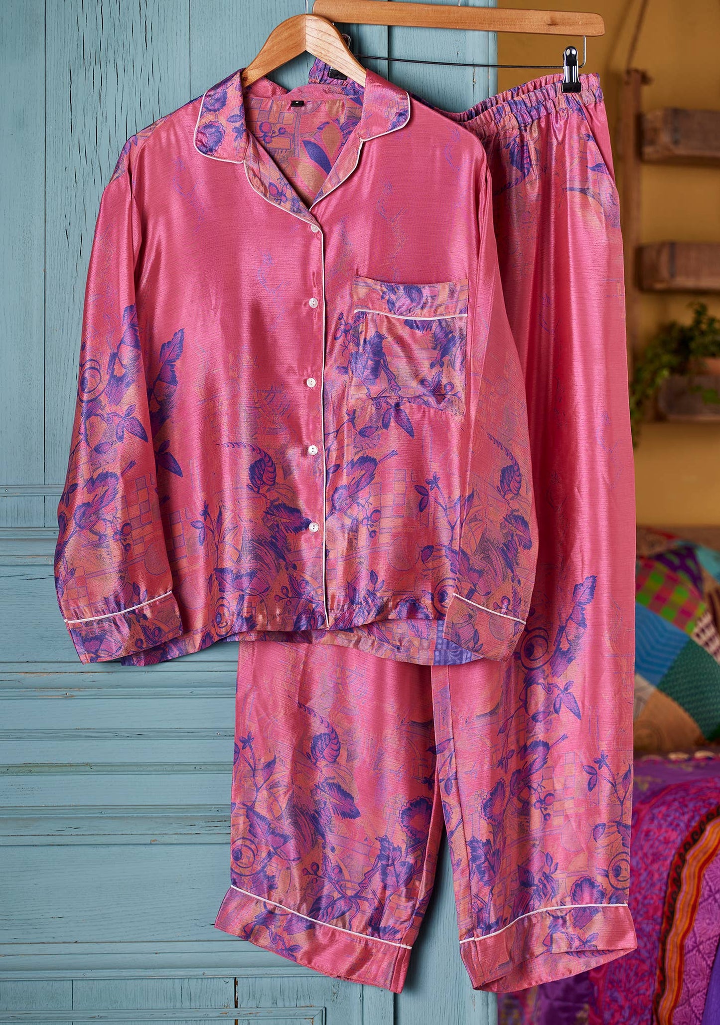 Recycled Sari Pyjamas: Large (L)